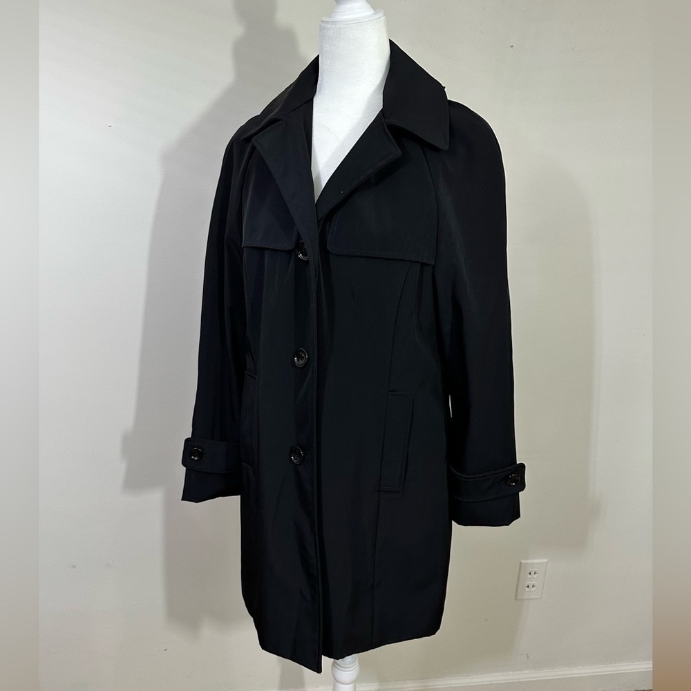 Calvin Klein sz sm coat, all weather, lined, detachable hood in black